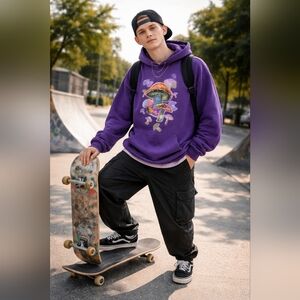 Purple Graphic Men's Sweater